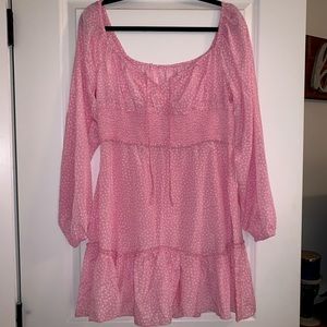 Pink Smocked Waist Dress